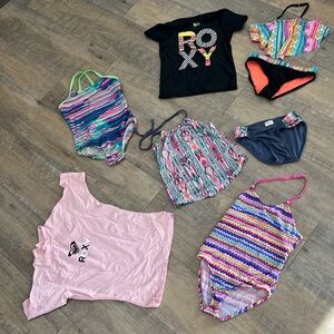 Girls Swimsuit Bundle Size 7-8 Assorted Brands From Roxy, Nike & more